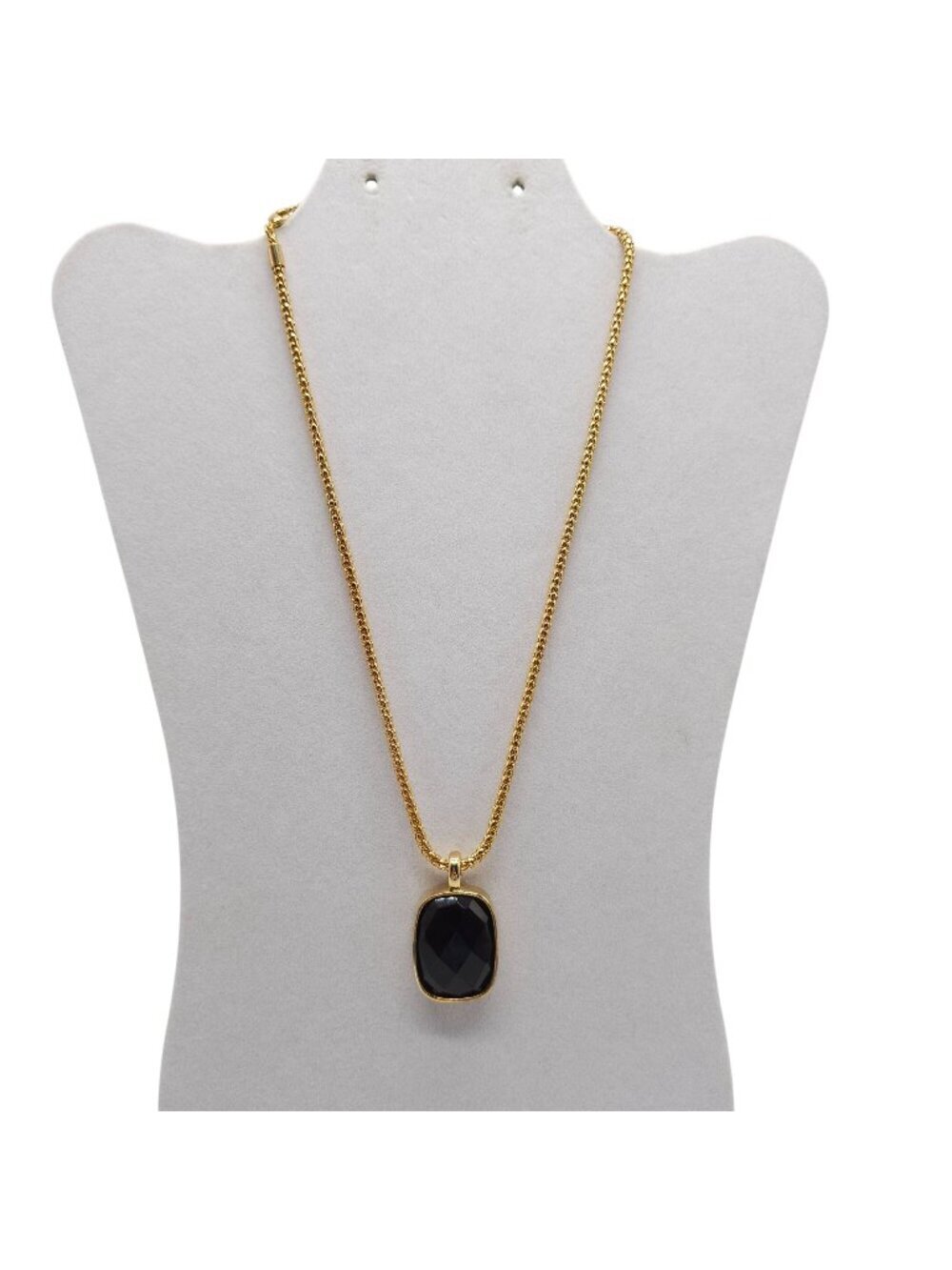 Purple Passion Faceted Pendant On Gold-Toned Chain Necklace By Avon